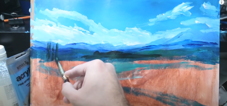 EASY Acrylic Landscape Paintings Tutorial (Step by Step)